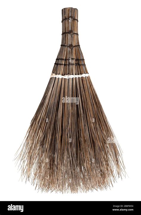 Broom And Coconut Palms Grass For Recycle Bin And Cleansing Day Broom Witches Isolated On