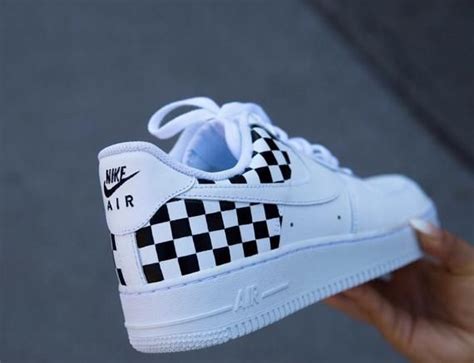 Black And White Checkered Custom Air Force 1 W 2020 Modne Buty Buty I Buty Damskie