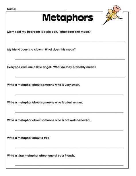 Free 4th Grade Figurative Language Worksheet