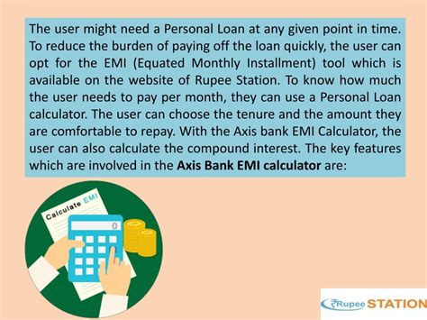 Ppt Evaluate Axis Bank Personal Loan By Emi Calculator Powerpoint Presentation Id7960792