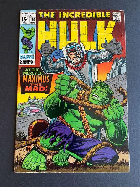 Incredible Hulk 119 Maximus The Mad Appearance Marvel 1969 F VF