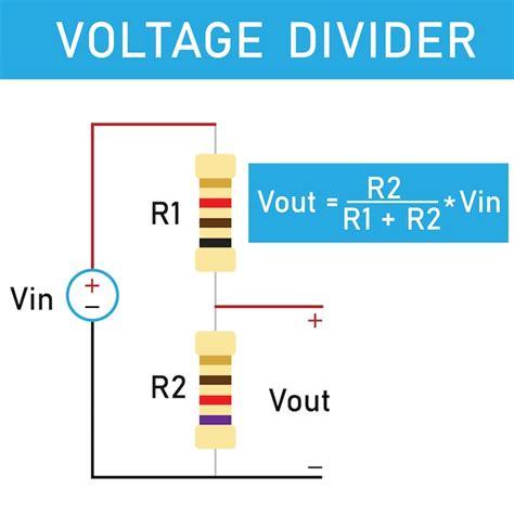 Premium Vector Schematic Diagram Of A Voltage Divider Circuit