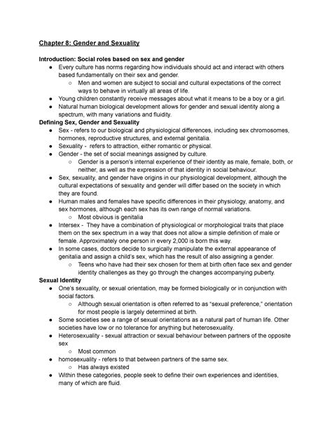 Active Reading Notes Anthropology Chapter 8 Chapter 8 Gender And Sexuality Introduction