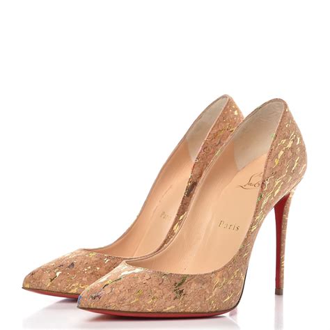 Christian Louboutin Cork Lame Pigalle Follies Pumps Multicolor