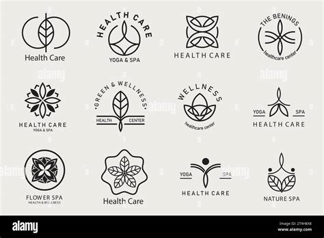 Healthcare Center Logo Template Set Royalty Free Vector Stock Vector Image And Art Alamy