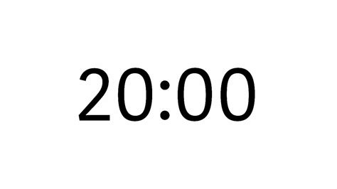 20 Minutes Countdown Timer 4K No Sound White YouTube