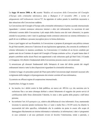 La legge 48 2008 sulla criminalità informatica PDF