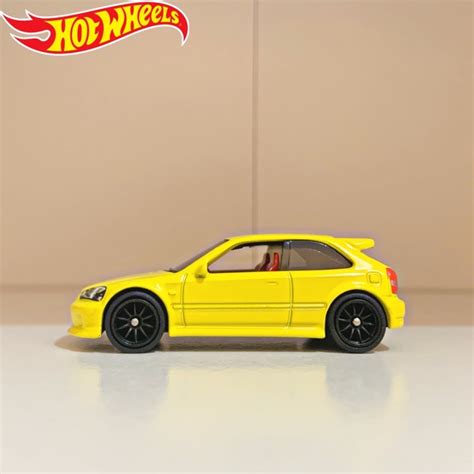 Hot Wheels Honda Civic Type R Ek Yellow Black Spoke Wheels