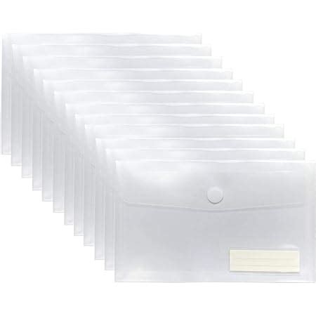 Amazon A Plastic Clear Envelopes Folder With Hook Loop Closure