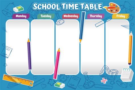 School Time Table For Design Graphic By Onoborgol · Creative Fabrica