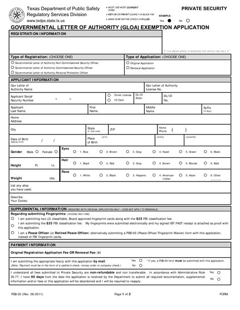 Texas Form Psb 20 ≡ Fill Out Printable Pdf Forms Online