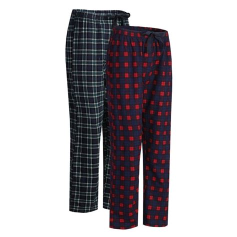 Mens Cotton Flannel Pajamas Plaid Pajama Pants For Men With Pockets