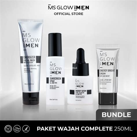 Ms Glow For Men Original Paket Perawatan Wajah Pria Complete Di