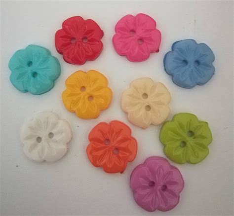 Un Paquete De 20 Botones De 15 Mm En Forma De Flor De Etsy