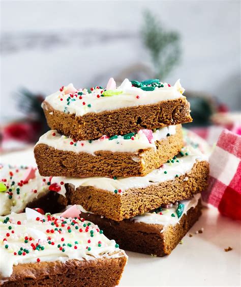 Gingerbread Cookie Bars With Cream Cheese Frosting Beautiful Eats And Things