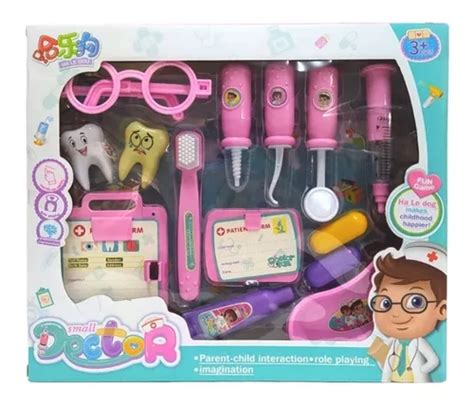 Kit Dentista Doctor Infantil Brinquedo Educativo Rosa Presen