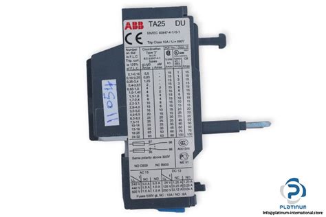 Abb Ta Du Thermal Overload Relay Platinum International