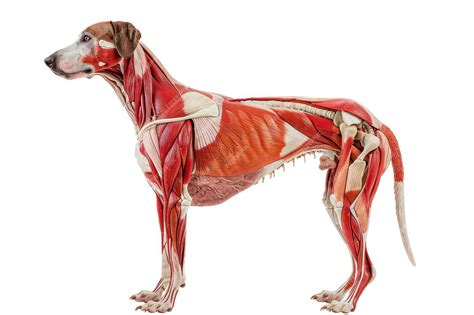 Premium Photo | Dog anatomy showing body and head face with muscular system visible isolated on ...