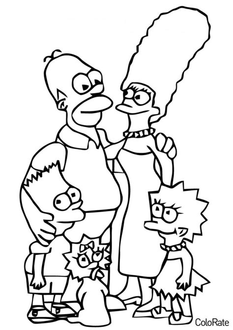 Раскраски Симпсоны (Simpsons) - распечатать на А4 и скачать