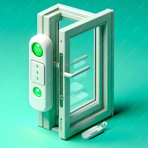 Premium Photo | A set of window sensors installed on a glass door