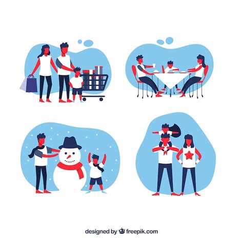 Fondo De Familia Haciendo Actividades Diferentes Vector Gratis