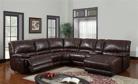 Modern Bonded Leather Sectional Sofa With Recliners | Baci Living Room