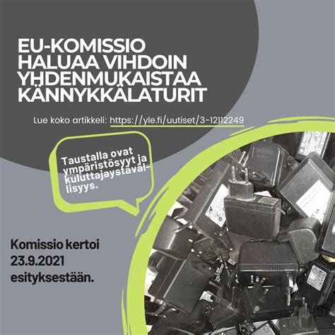 EU-komissio haluaa vihdoin yhdenmukaistaa kännykkälaturit