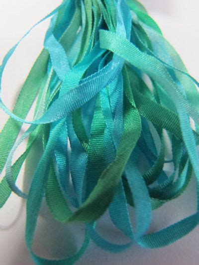 The Thread Gatherer Hand Dyed Silk Ribbon Mm Mermaid Shimmer