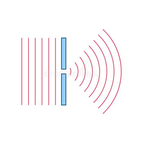 Diffraction of Light Waves Diagram. Stock Vector - Illustration of ...