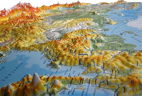 Russia 3d Relief Wall Map