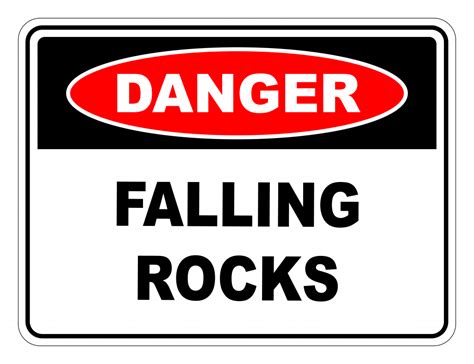 Falling Rocks Danger Safety Sign