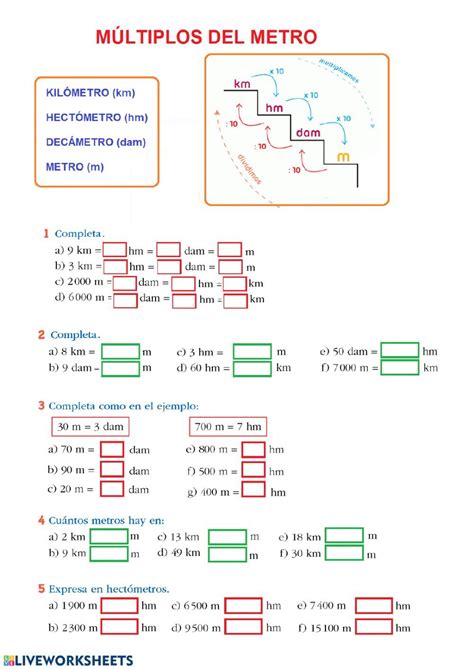 Ficha Online De Medidas De Longitud Para 3º 4º De Primaria Puedes C81