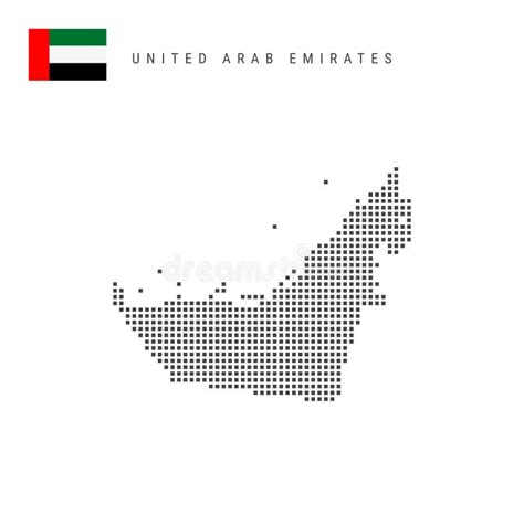 Square Dots Pattern Map Of United Arab Emirates Uae Dotted Pixel Map