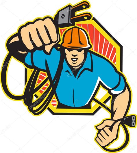 Electrician Construction Worker Retro — Stock Vector © patrimonio #11982122