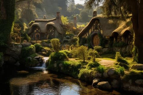 La Perfection Mystique D Voile Un Petit Village De Hobbits Pique Dans