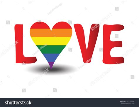 Lgbt Pride Heart Vector Icons Text Stock Vector Royalty Free