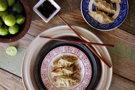 Salmon Dumplings With Key Lime Sesame Dip