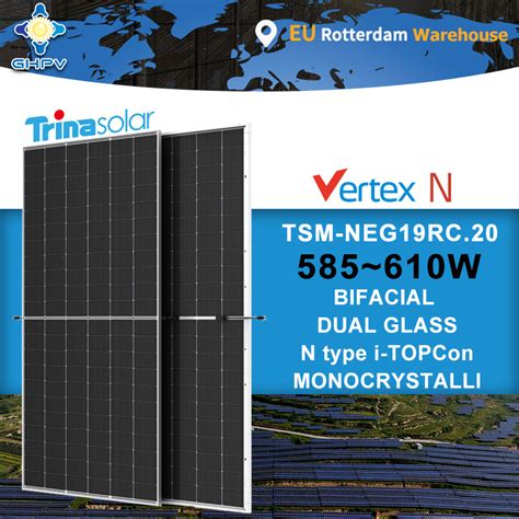 Trina Vertex N Tsm Neg19RC 20 Europe Stock N Type Topcon Bifacial Dual