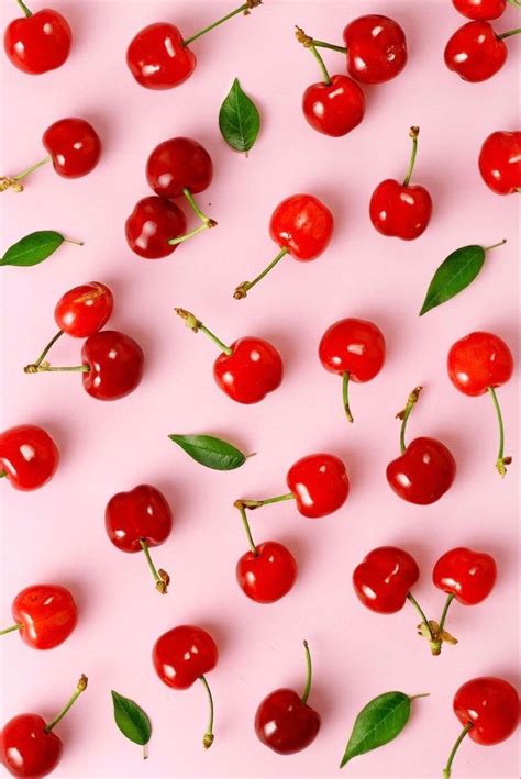 Cherry Parttern On A Pink Background By Virtustudio Iphone Wallpaper