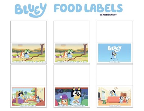 Printable Bluey Party Food Labels Printable Templates Online By Paul