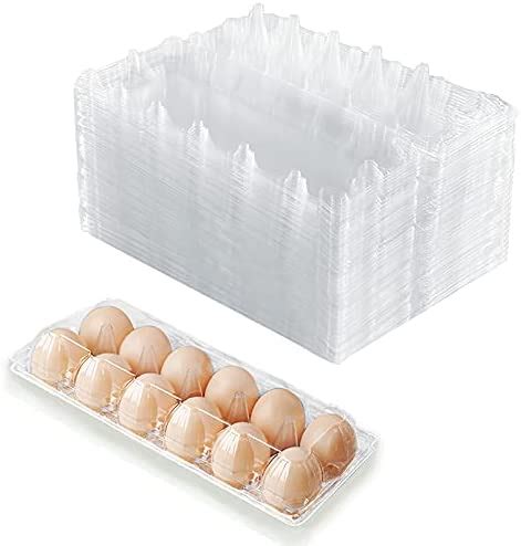 Amazon HILELIFE 40 Pack Clear Plastic Egg Cartons Bulk Holds Up To