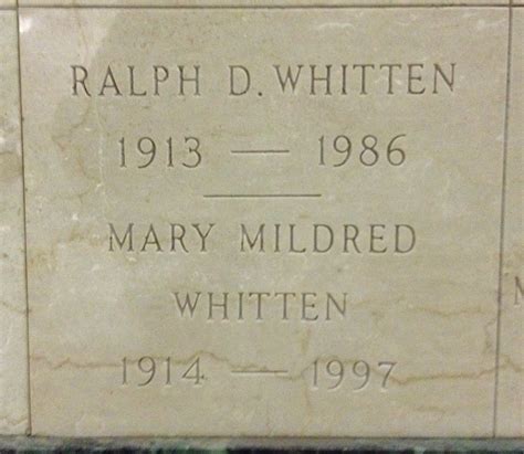 Mary Mildred Ostrander Whitten Find A Grave Memorial