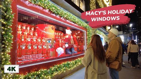 4K NYC Christmas Walk Macy S Holiday Windows 2023 Herald Square New