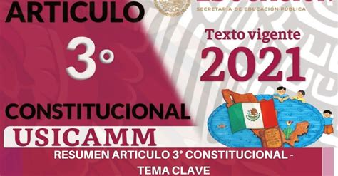 Resumen Articulo 3 Constitucional TEMA CLAVE