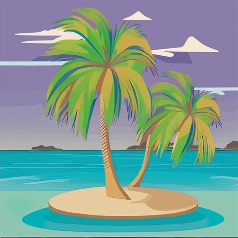 Premium Vector Palms Or Coconut Tree On Shore Summer Logo Templates