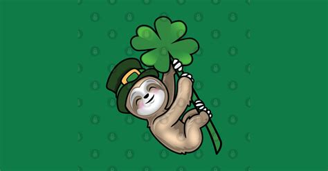 Lucky Four Leaf Clover Saint Paddy Sloth Cute St Patricks Day Sticker Teepublic