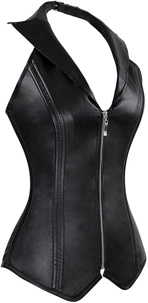 Charmian Women S Steampunk Rock Retro Halter Spiral Steel Boned Vest