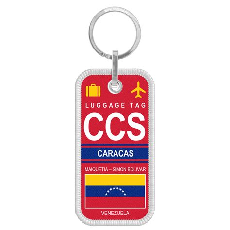 Flame keychain - Airport code IATA - CCS - Caracas