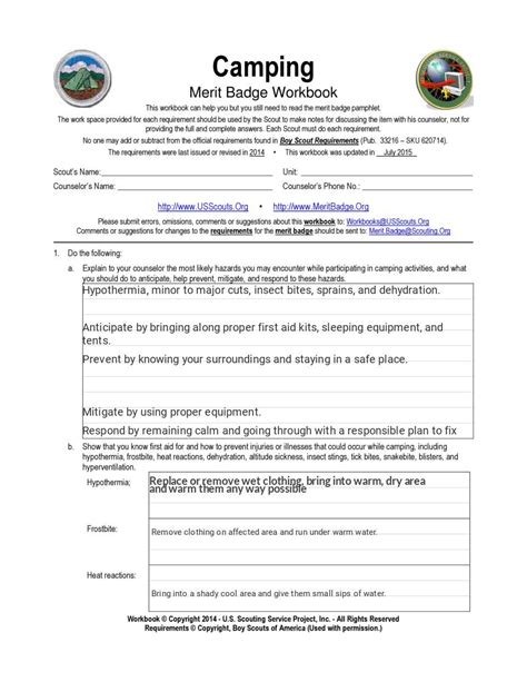 Weather Merit Badge Worksheet Camping Merit Badge Simplebooklet Place