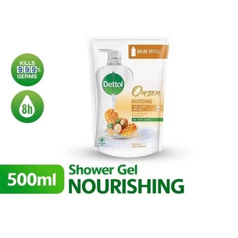 Dettol Onzen Shower Gel 500ml Nourishing Honey Shea Butter Body Wash